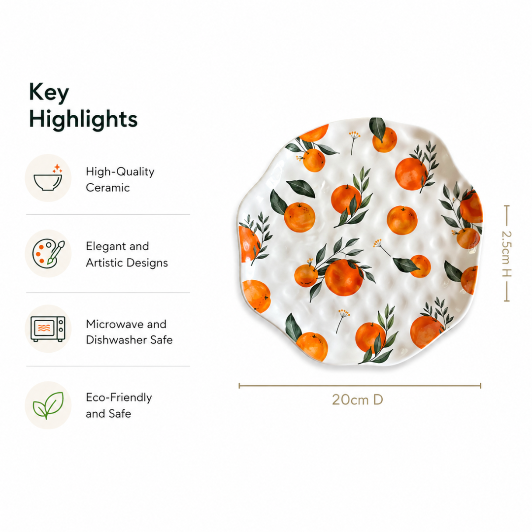 Birdy Stoneware Orange Blossom Ceramic Quarter Plate