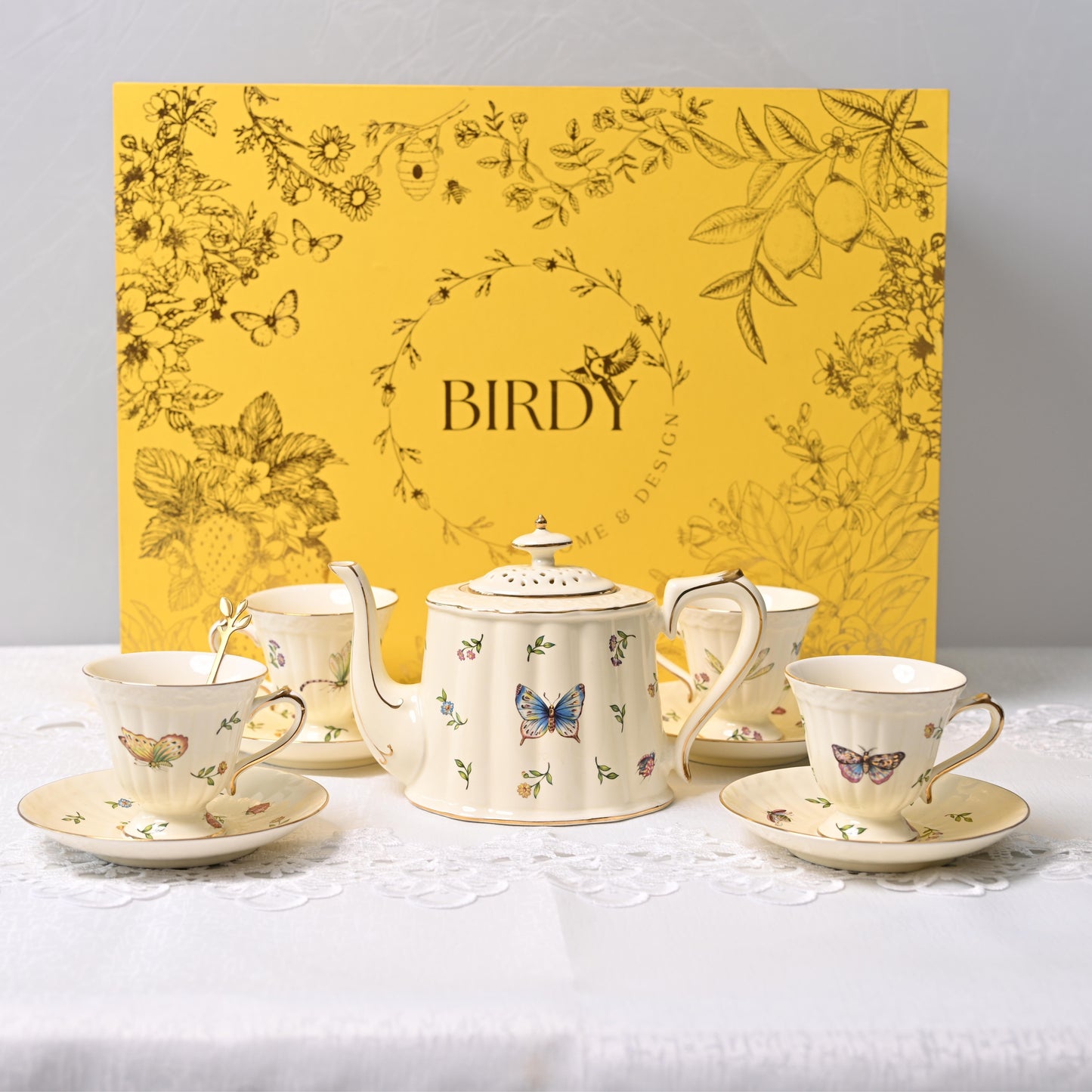 Birdy Fine Bone China Tea Set - Enchanted Gardens