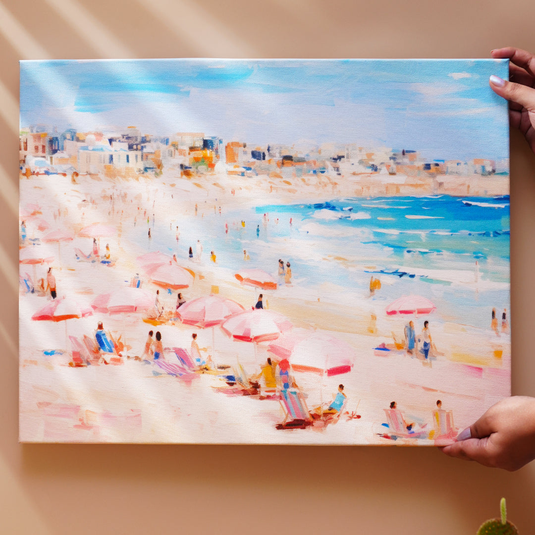 Coastal Beach & Umbrellas