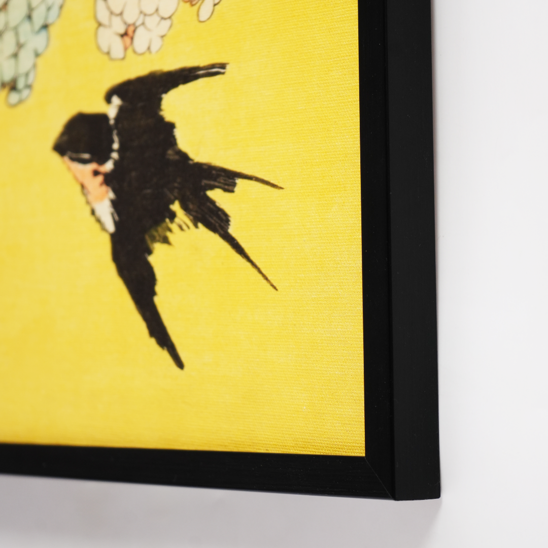 Katushika Hokusai’s “Hydrangeas and Swallow”