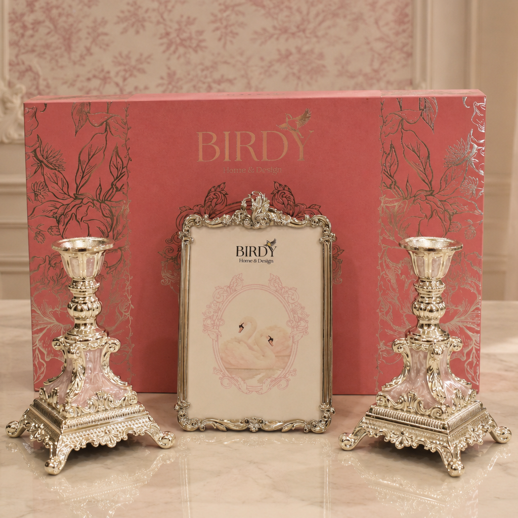 Birdy Silver Photo Frame & Candlestick Gift Set