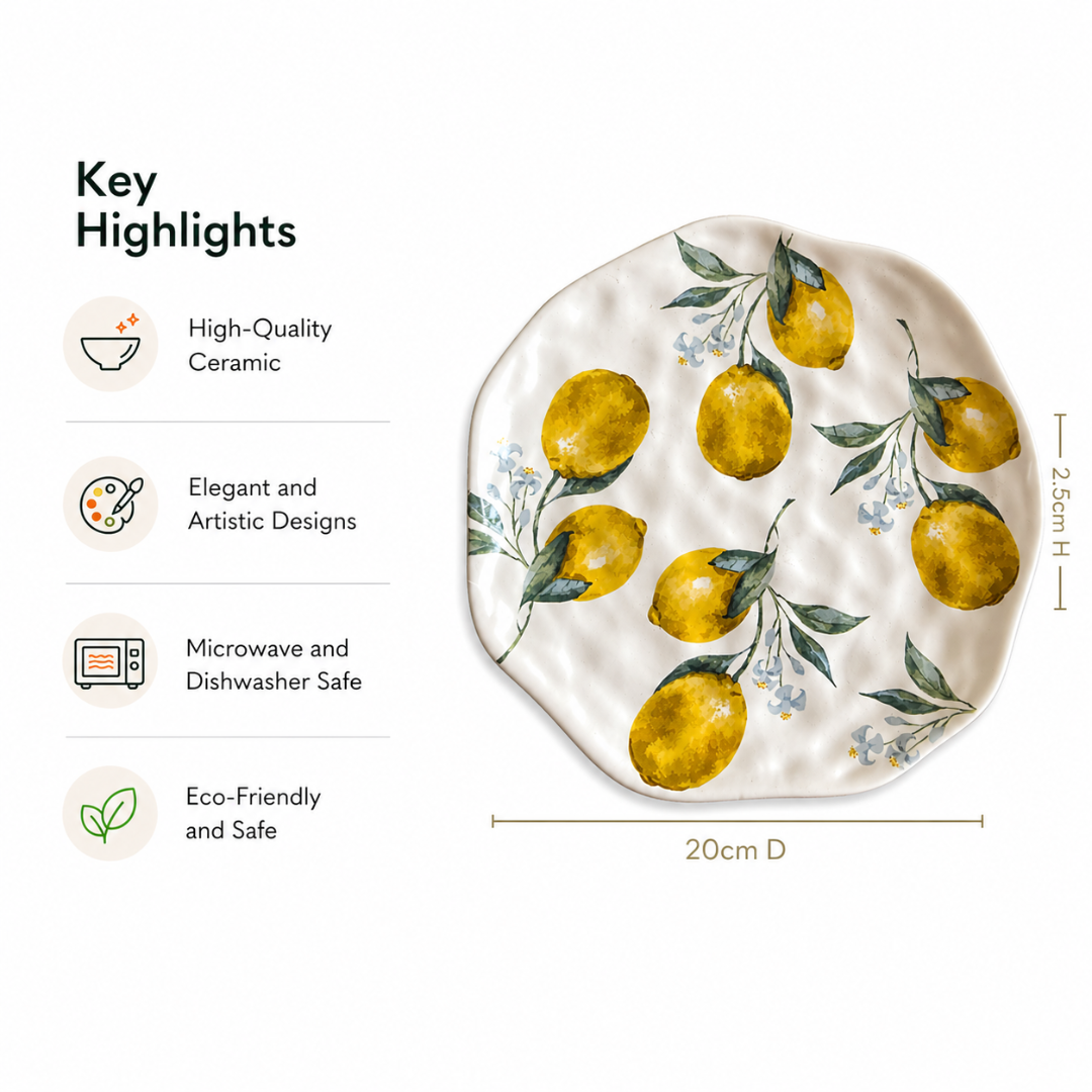 Ceramic Lemon Design Plate