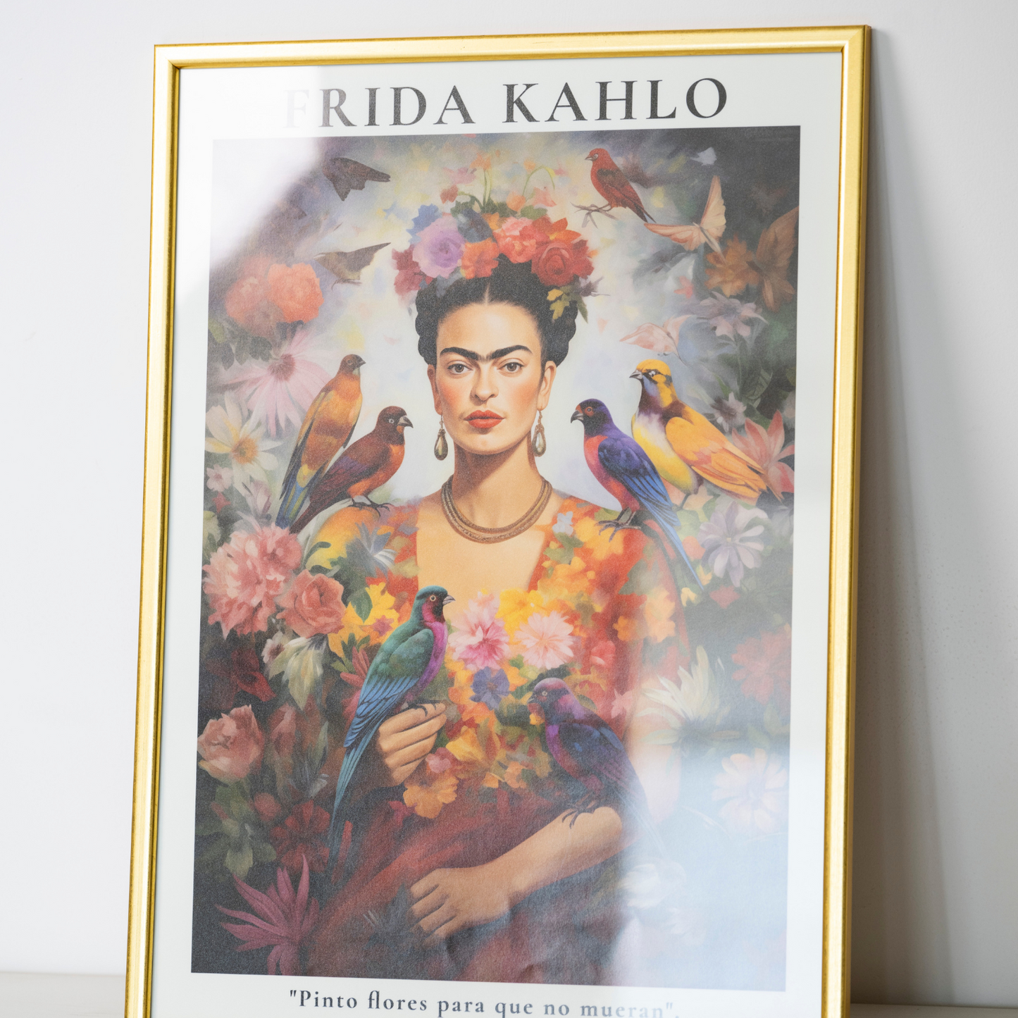 Frida Kahlo Portrait with Birds Art Frame