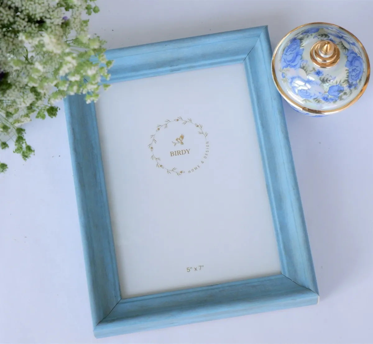 Rustic Blue & Gold Picture Frame