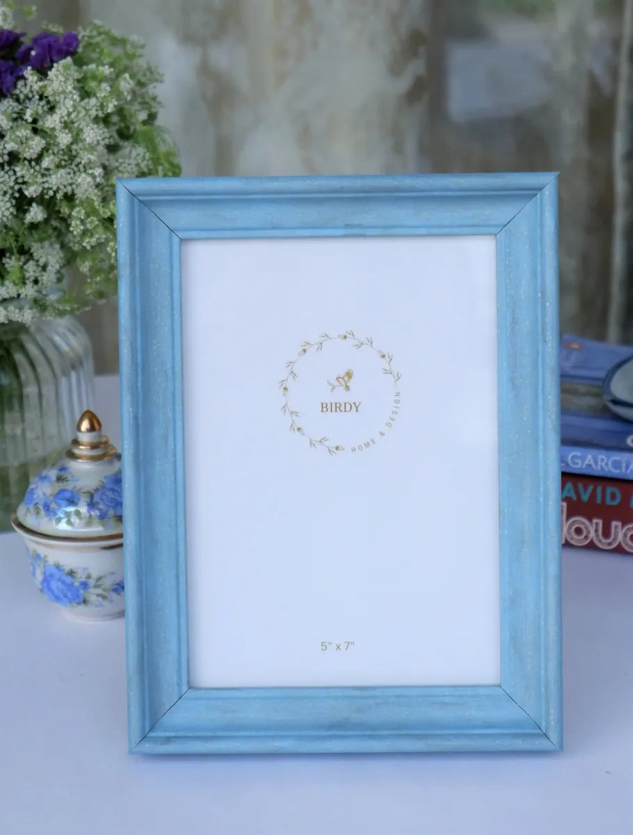 Rustic Blue & Gold Picture Frame