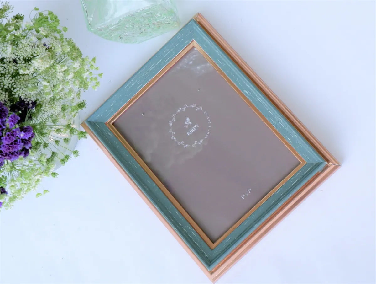 Teal Green & Gold Picture Frame