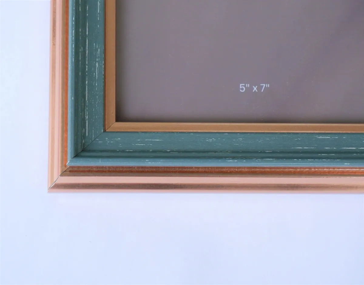 Teal Green & Gold Picture Frame